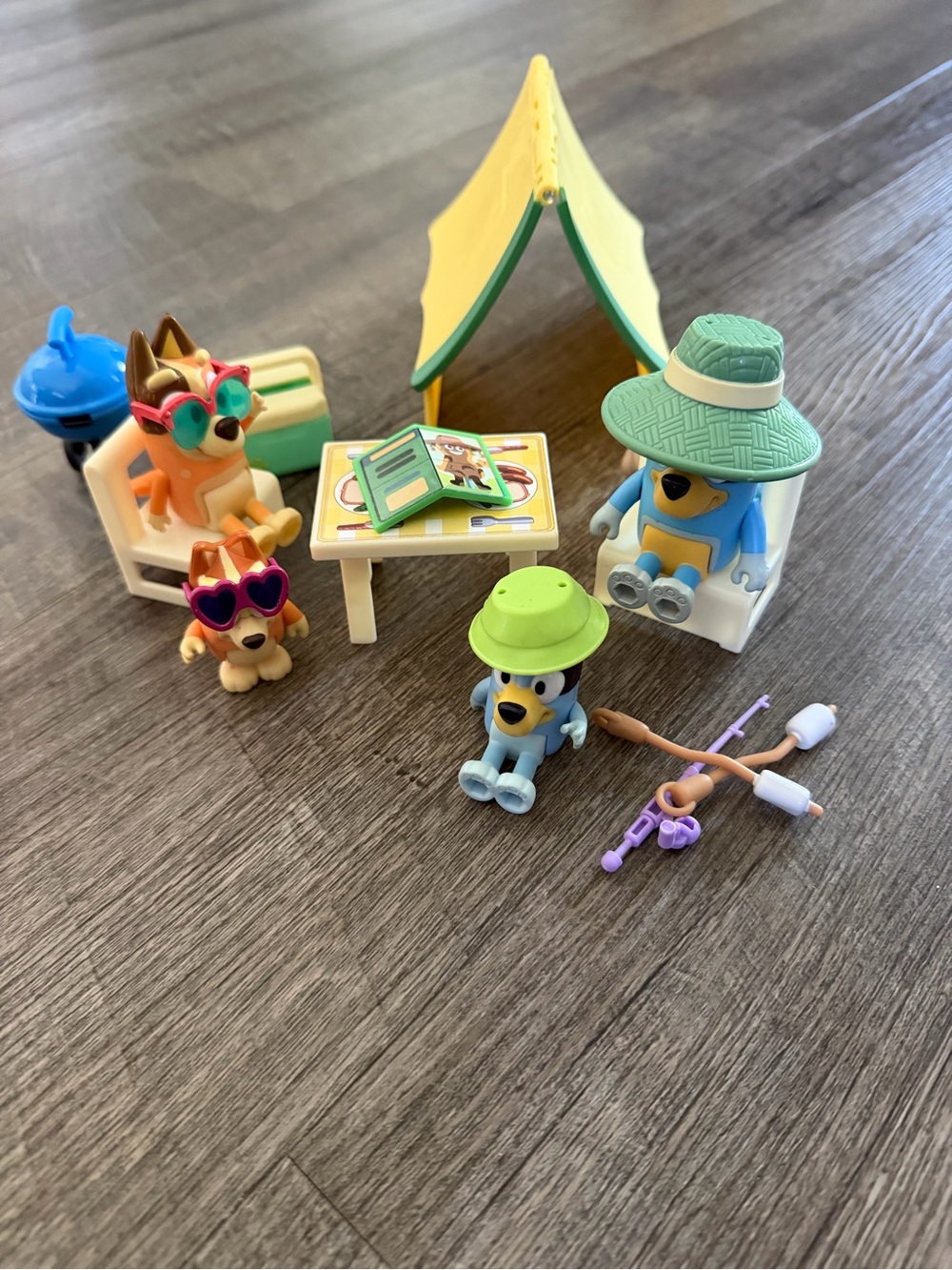 Yellow Tent Camping Playset with Multi-Colored Character Figures